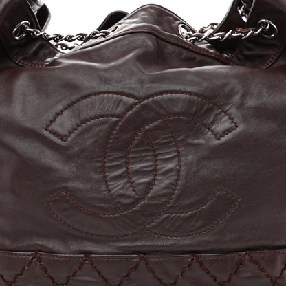 Chanel Calfskin Drawstring CC Bucket Bag Dark Brown 8 of 11