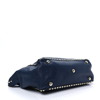 Valentino Garavani Vitello Medium Rockstud Tote Marine 4 of 10