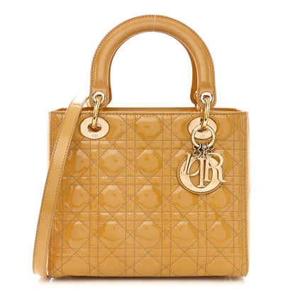 Christian Dior Patent Cannage Medium Lady Dior Beige 1 of 14