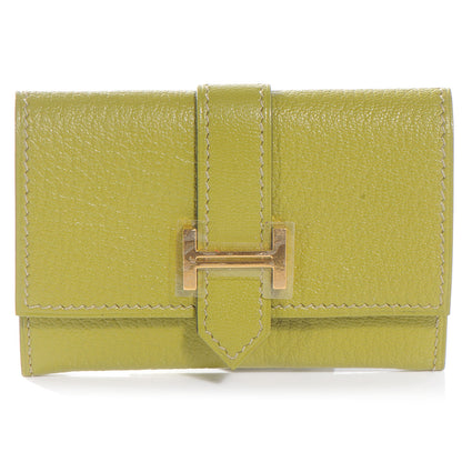 Hermes Chevre Bearn Card Case Wallet Vert Anis 1 of 9