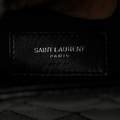 Saint Laurent Grain De Poudre Textured Mixed Matelasse Large Triquilt Monogram Monochrome Satchel Black 7 of 12