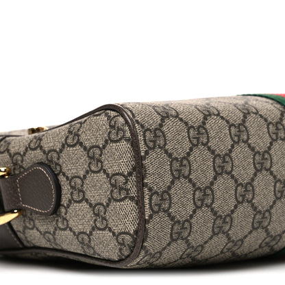 Gucci GG Supreme Monogram Web Small Ophidia Shoulder Bag Brown 9 of 10