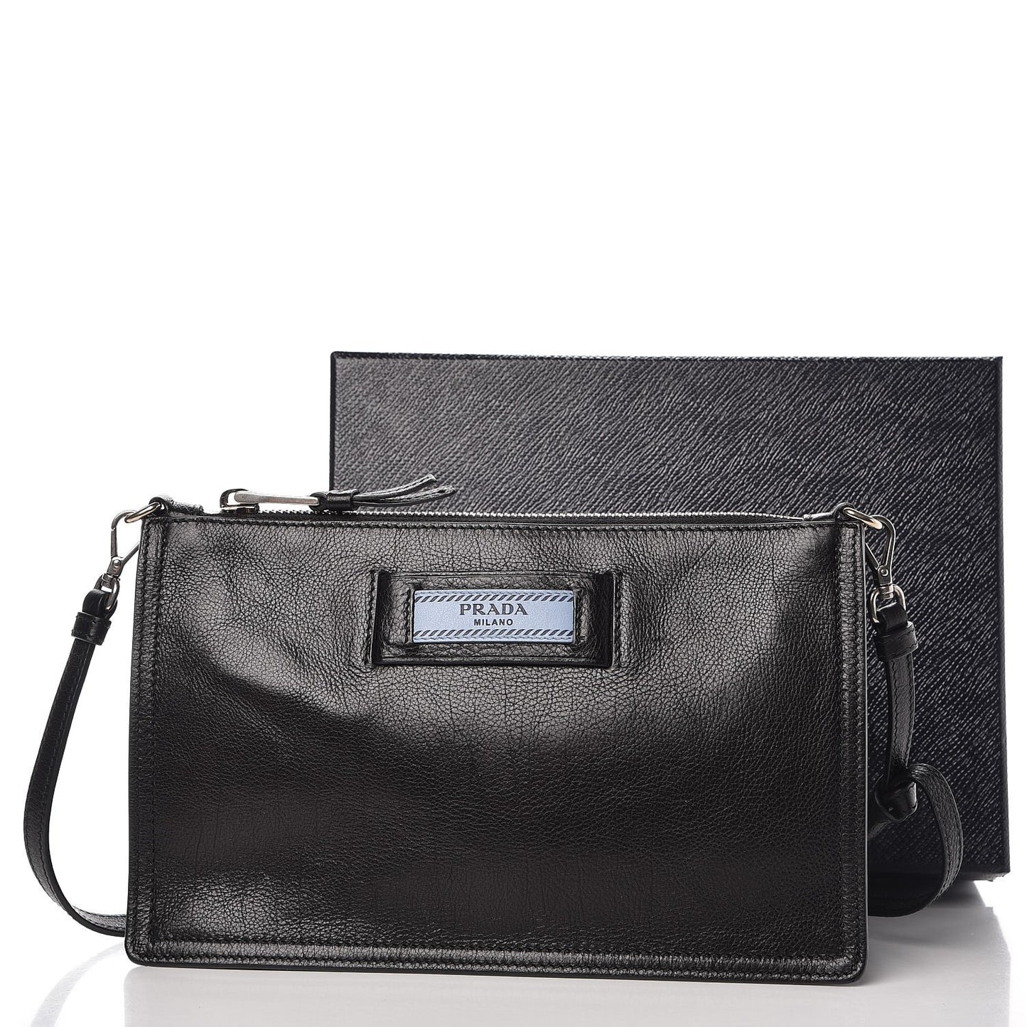 Glace Calf Etiquette Clutch Black Astrale