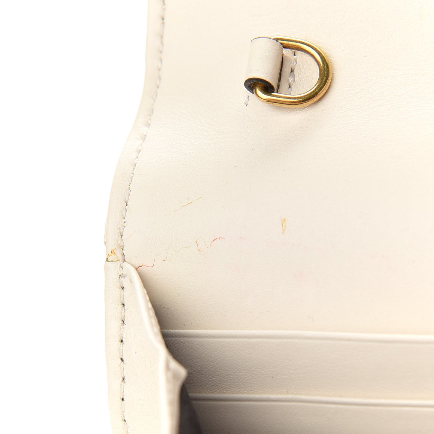 Calfskin Matelasse GG Marmont Chain Wallet Mystic White
