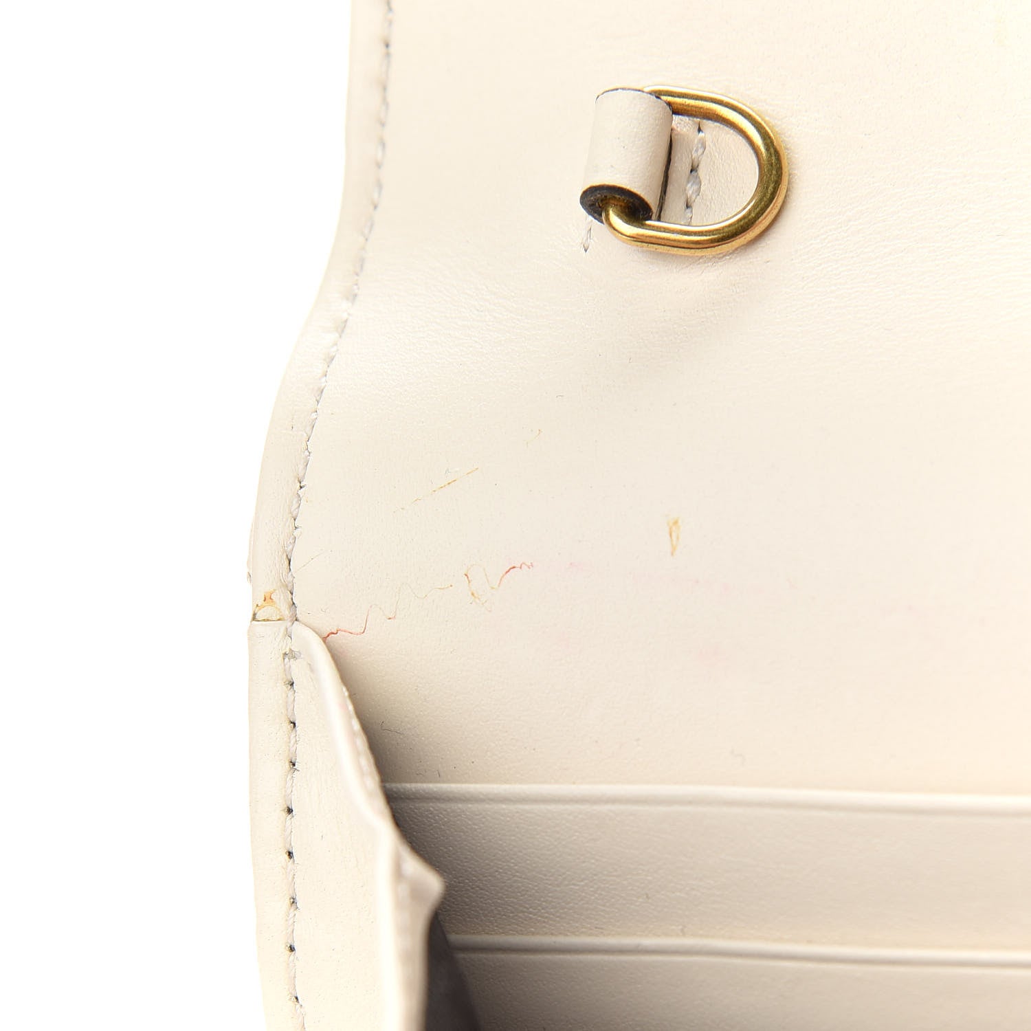 Gucci Calfskin Matelasse GG Marmont Chain Wallet Mystic White 10 of 11