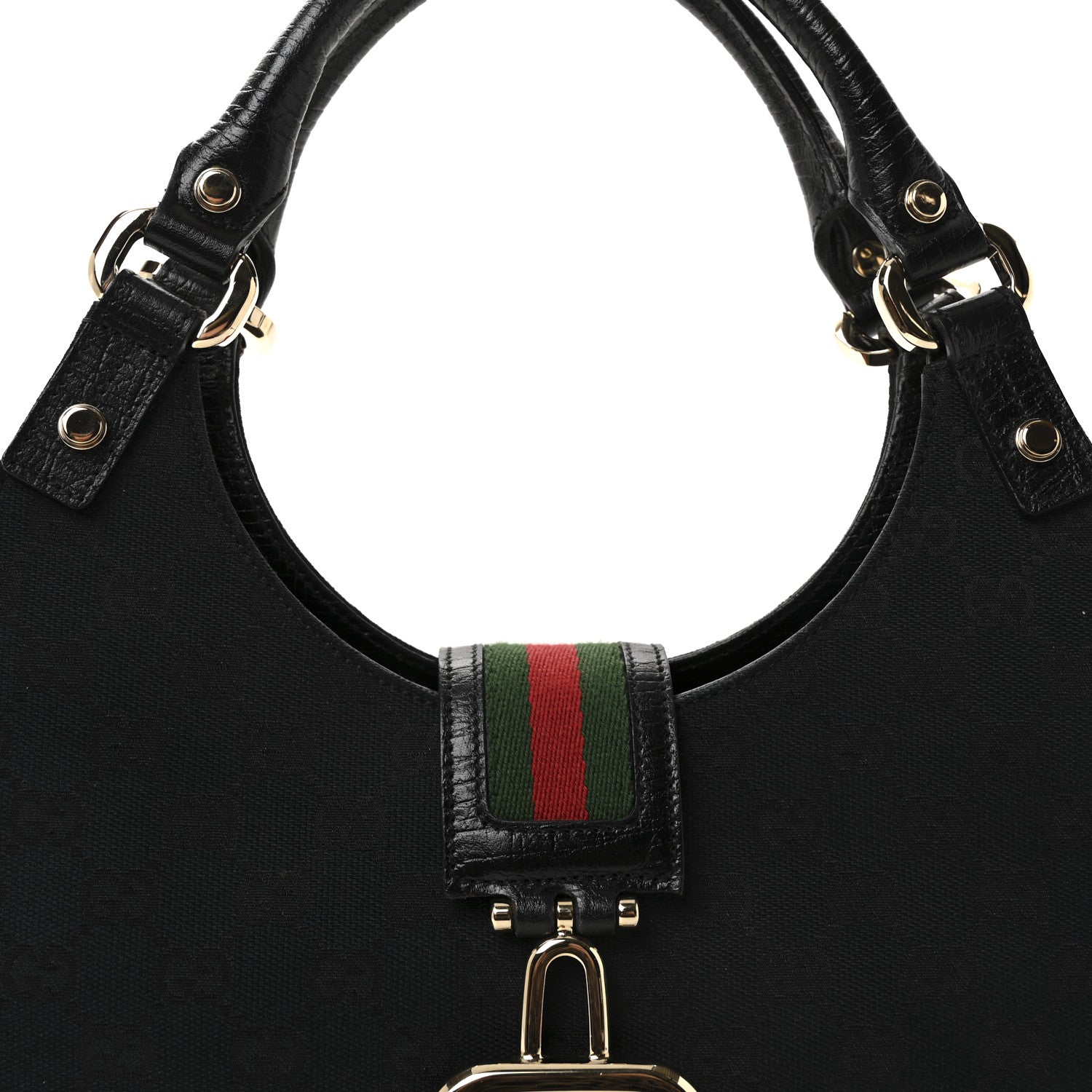 Gucci Monogram Web Junco Shoulder Bag Black 8 of 10