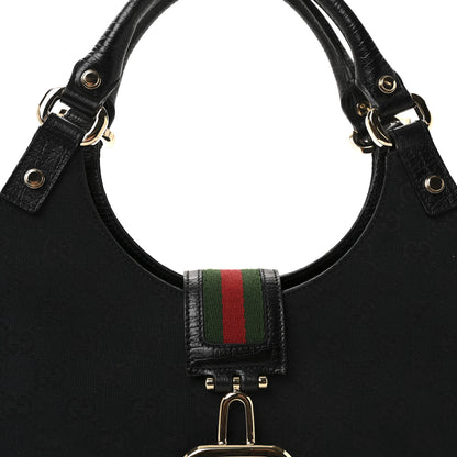 Gucci Monogram Web Junco Shoulder Bag Black 8 of 10