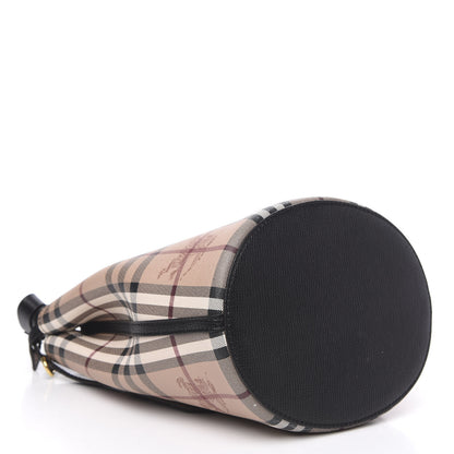 Burberry Haymarket Check Colours Small Lorne Bucket Crossbody Black 4 of 12