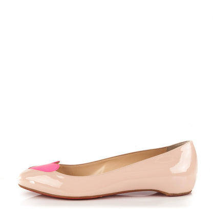 Christian Louboutin Patent Doracora Flats 38 Ballerina Shocking Pink 1 of 7