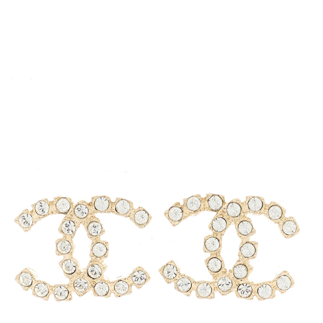 Crystal Coco's Pearls CC Earrings Light Gold