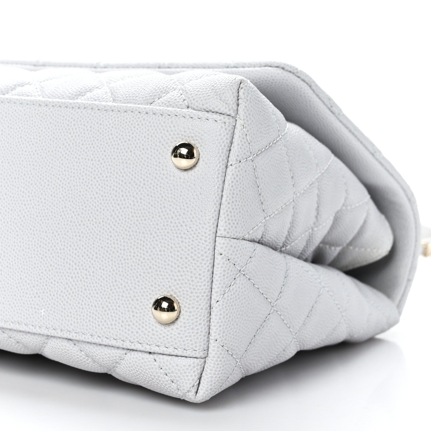 Chanel Caviar Quilted Small Coco Handle Flap Light Grey 9 of 9