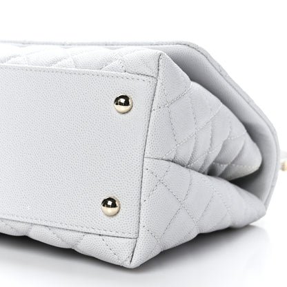 Chanel Caviar Quilted Small Coco Handle Flap Light Grey 9 of 9