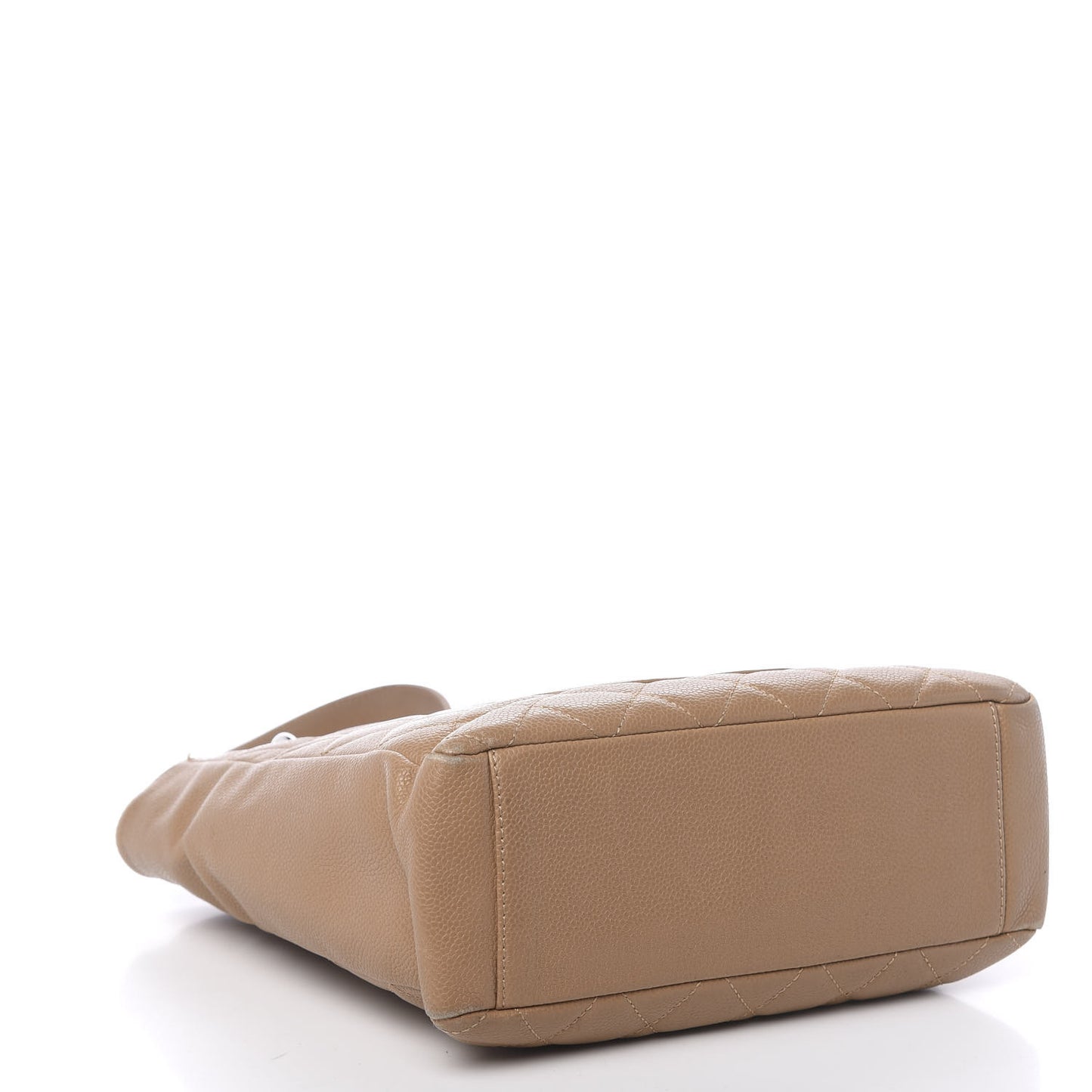 Caviar Quilted Petit Shopping Tote PST Dark Beige