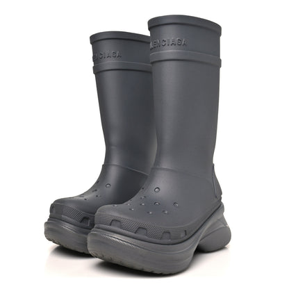 Balenciaga X CROCS Rubber Womens Rain Boots 37 Grafite 4 of 8