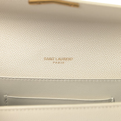 Saint Laurent Grain De Poudre Monogram Cassandra Chain Wallet Crema Soft 6 of 12