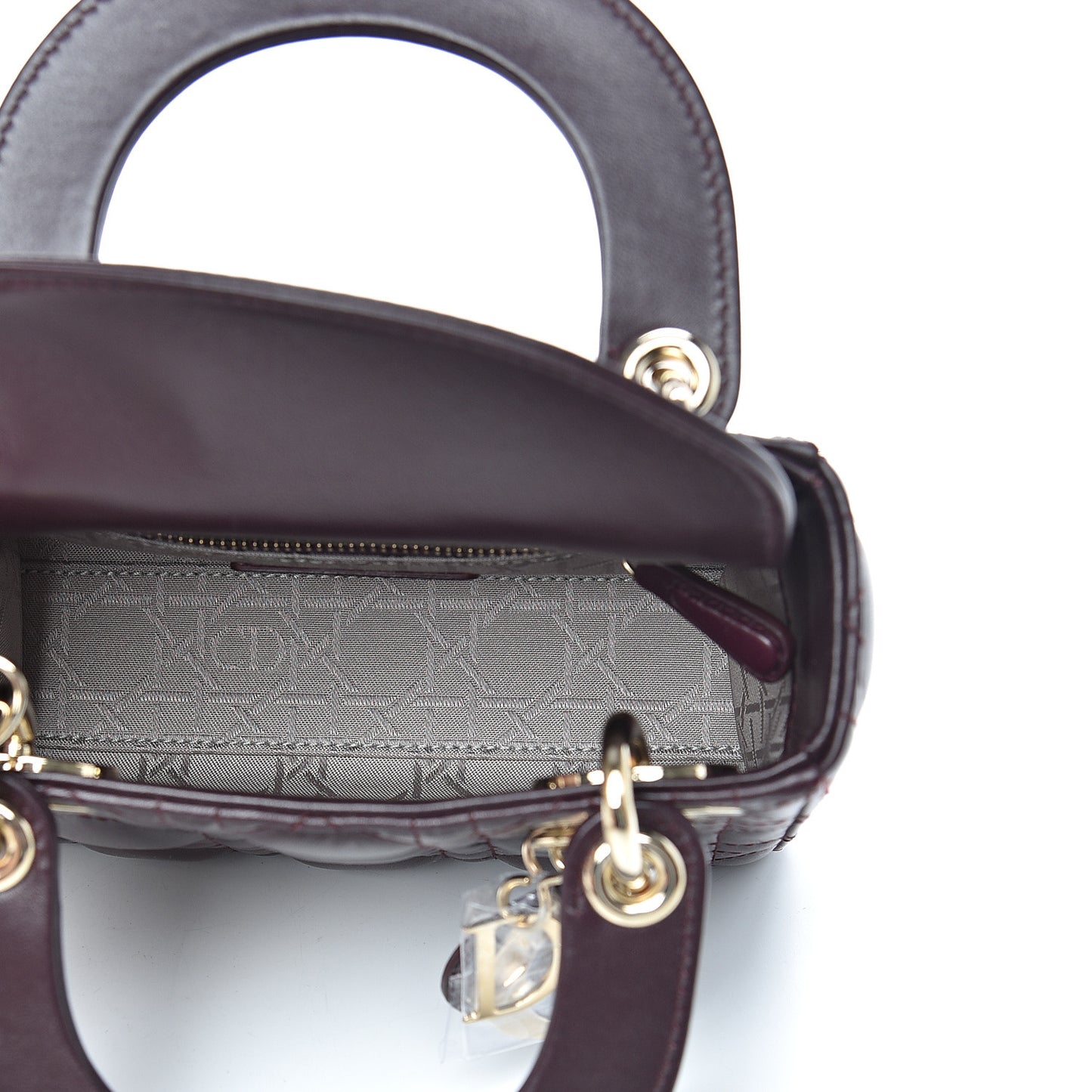 Lambskin Cannage Mini Lady Dior Plum