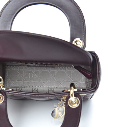 Christian Dior Lambskin Cannage Mini Lady Dior Plum 5 of 12