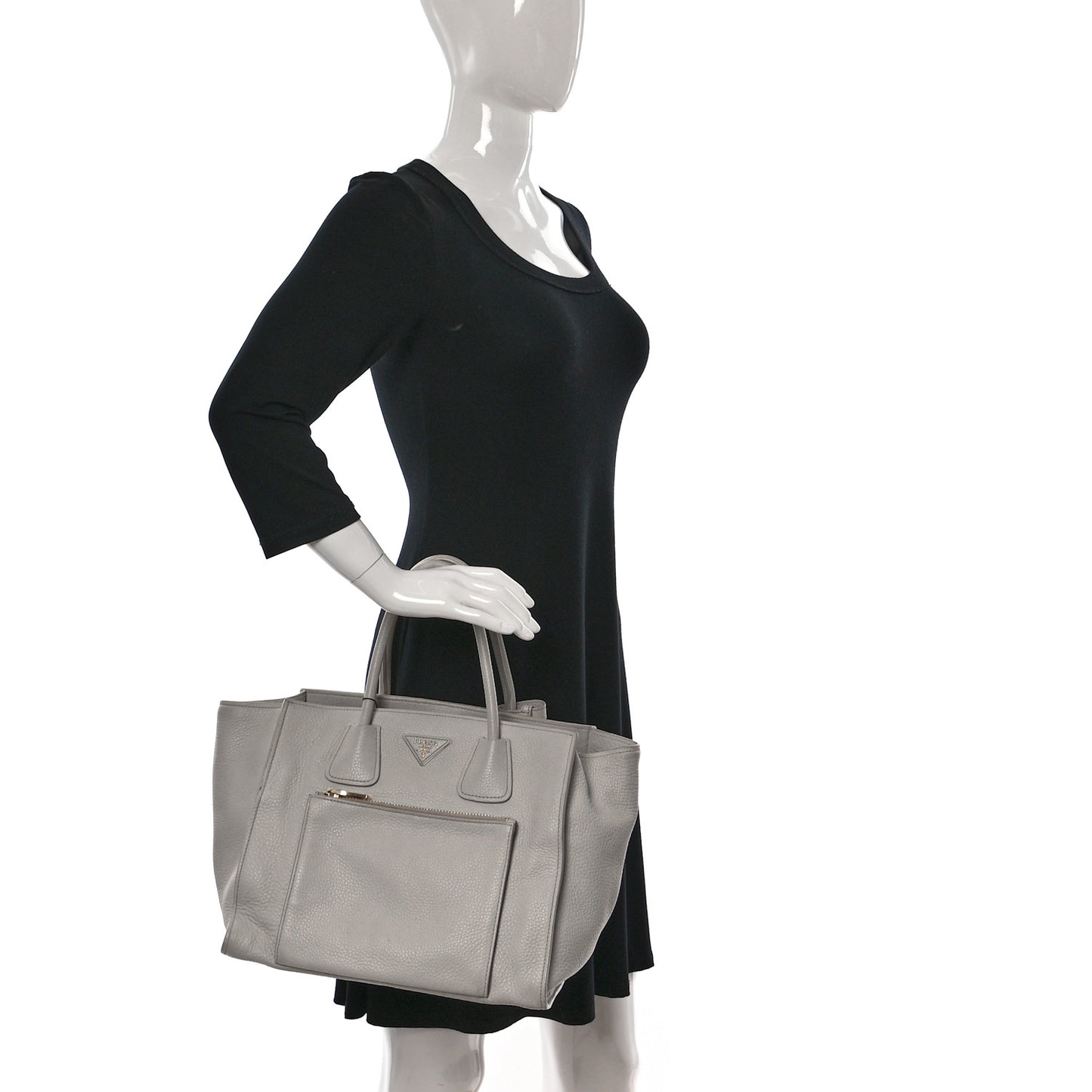 Vitello Daino Front Pocket Tote Talco