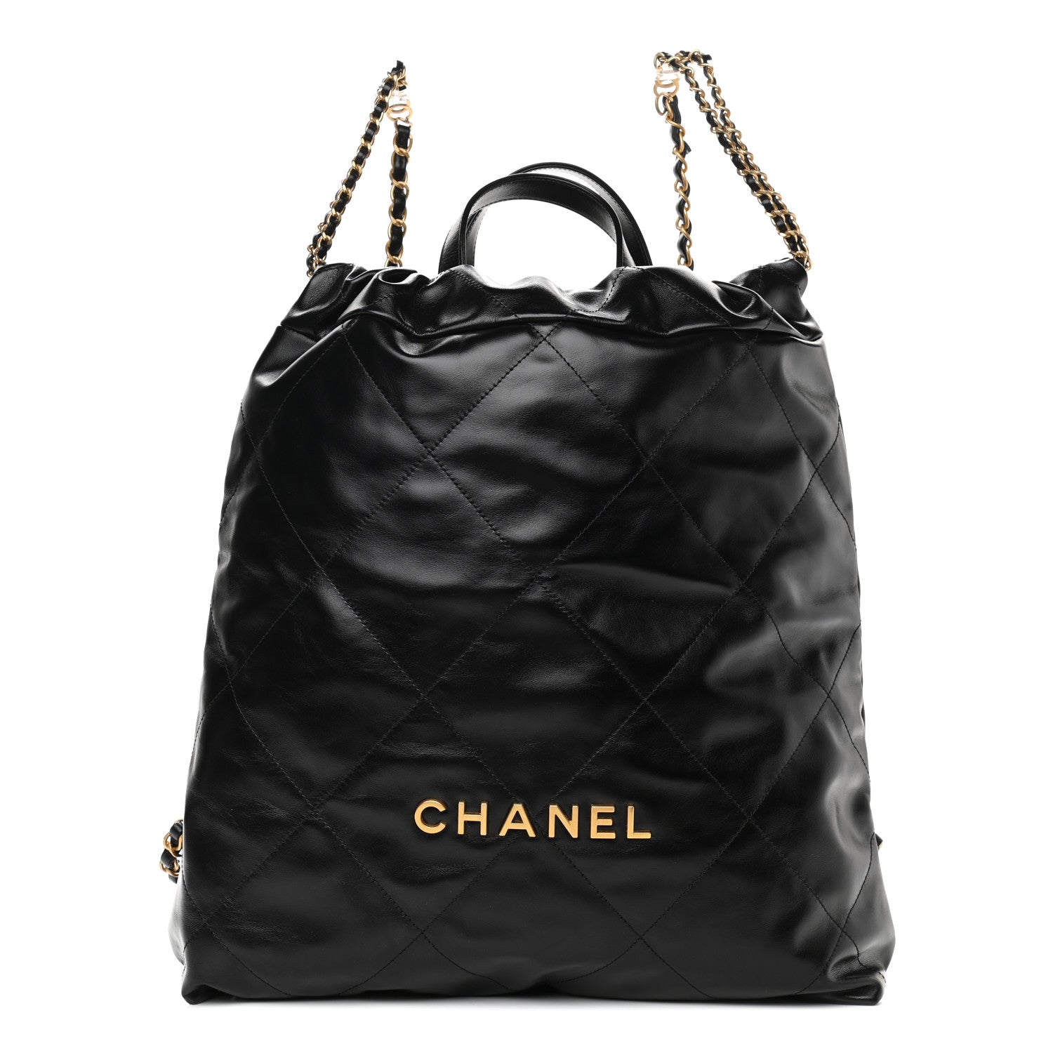 Chanel Shiny Calfskin Quilted Chanel 22 Backpack Black 1 of 10