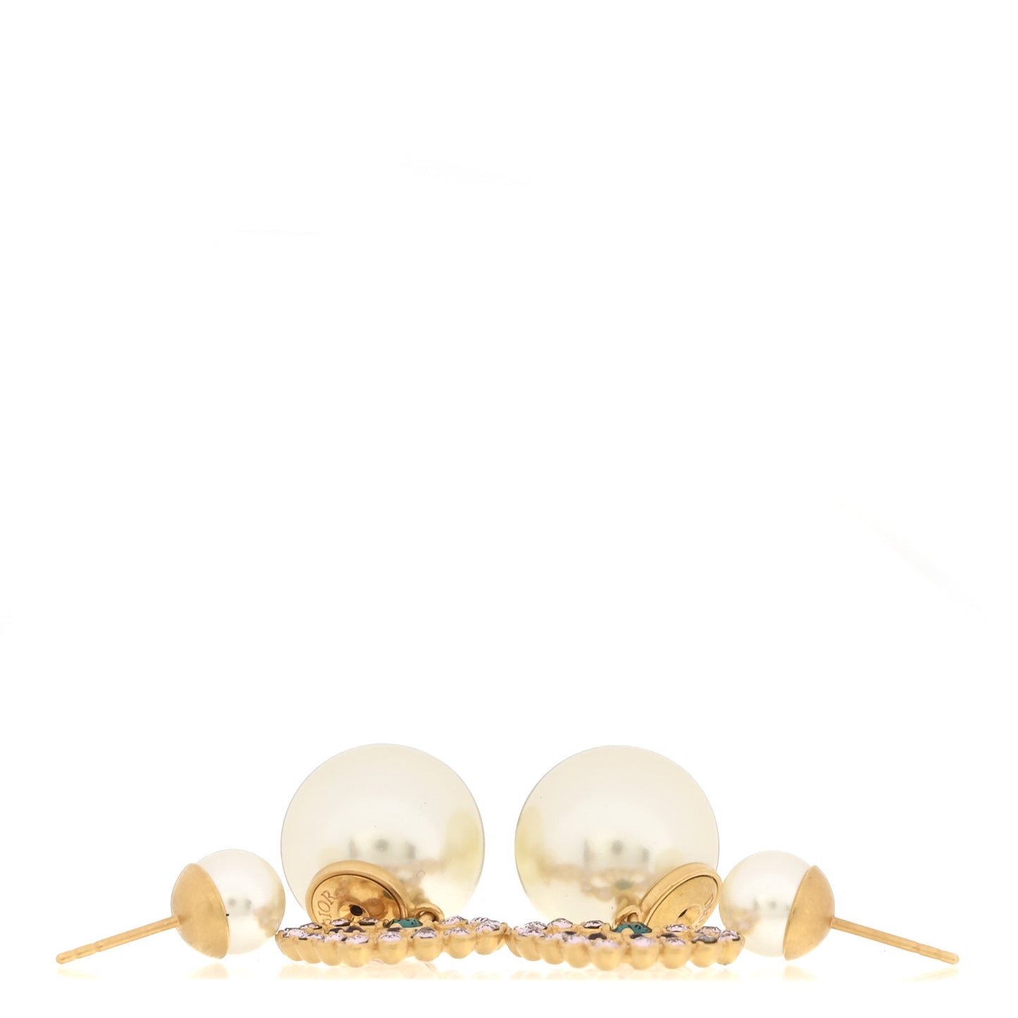 Pearl Crystal Heart Tribal Earrings Gold Multicolor