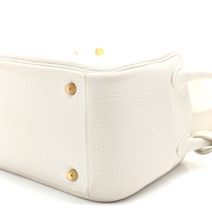 Hermes Taurillon Clemence Mini Lindy 20 New White 10 of 10