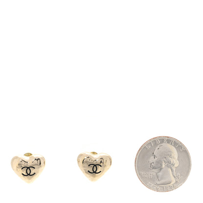 Chanel CC Heart Earrings Gold 2 of 5