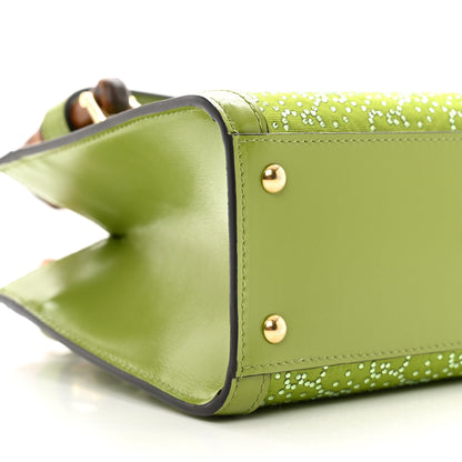 Gucci Moire Canvas Calfskin Crystal GG Monogram Mini Diana Tote Bag Green 8 of 9