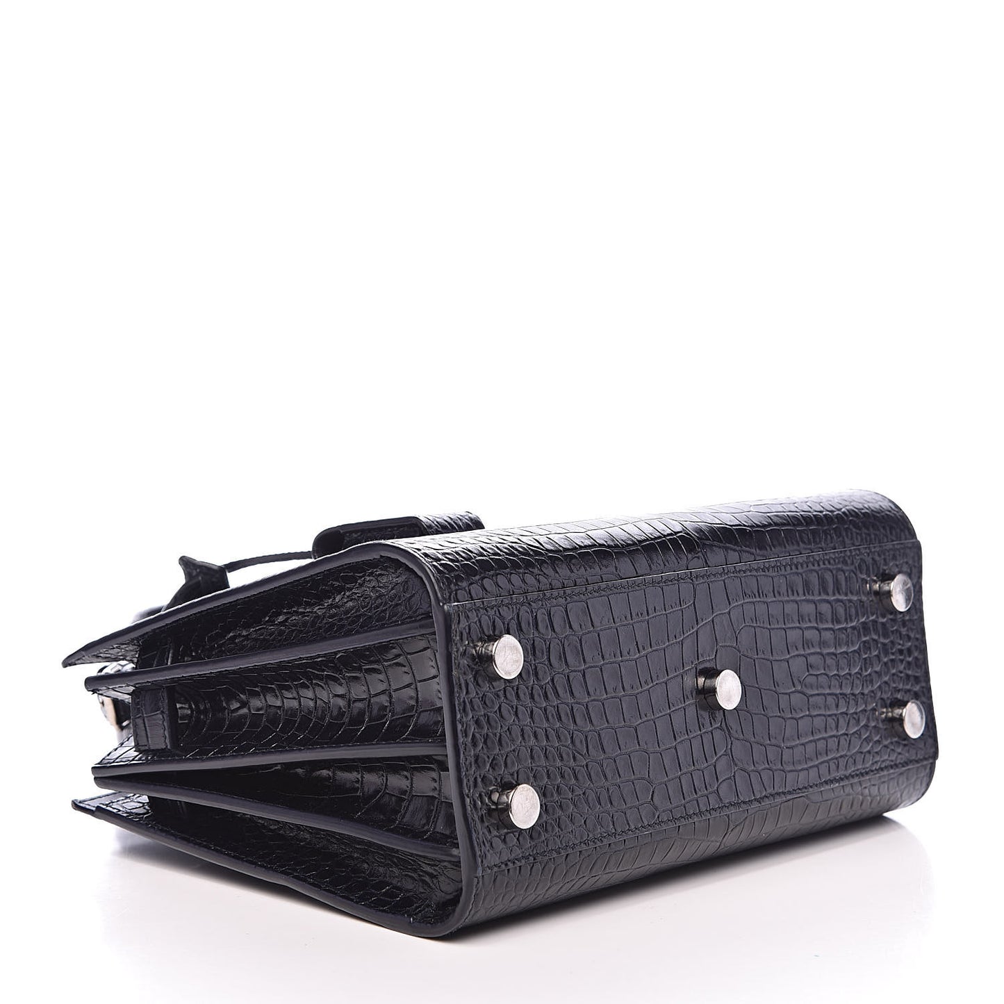 Calfskin Crocodile Embossed Nano Sac De Jour Navy
