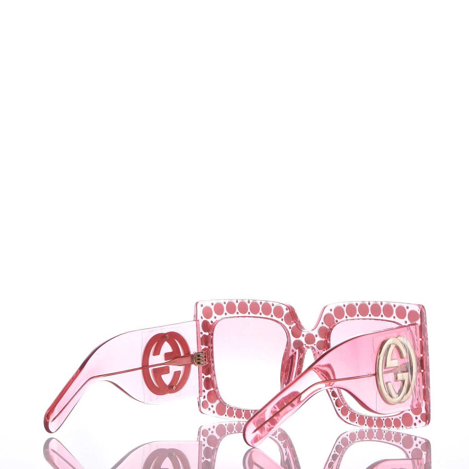 Gucci Acetate Crystal Oversize Sunglasses GG0148S Pink 4 of 6