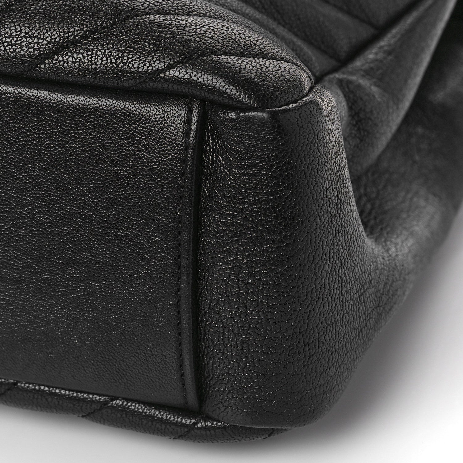 Saint Laurent Sheepskin Matelasse Chevron Monogram Large College Satchel Black 8 of 8
