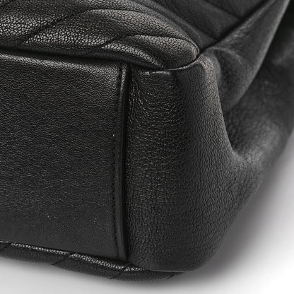 Saint Laurent Sheepskin Matelasse Chevron Monogram Large College Satchel Black 8 of 8