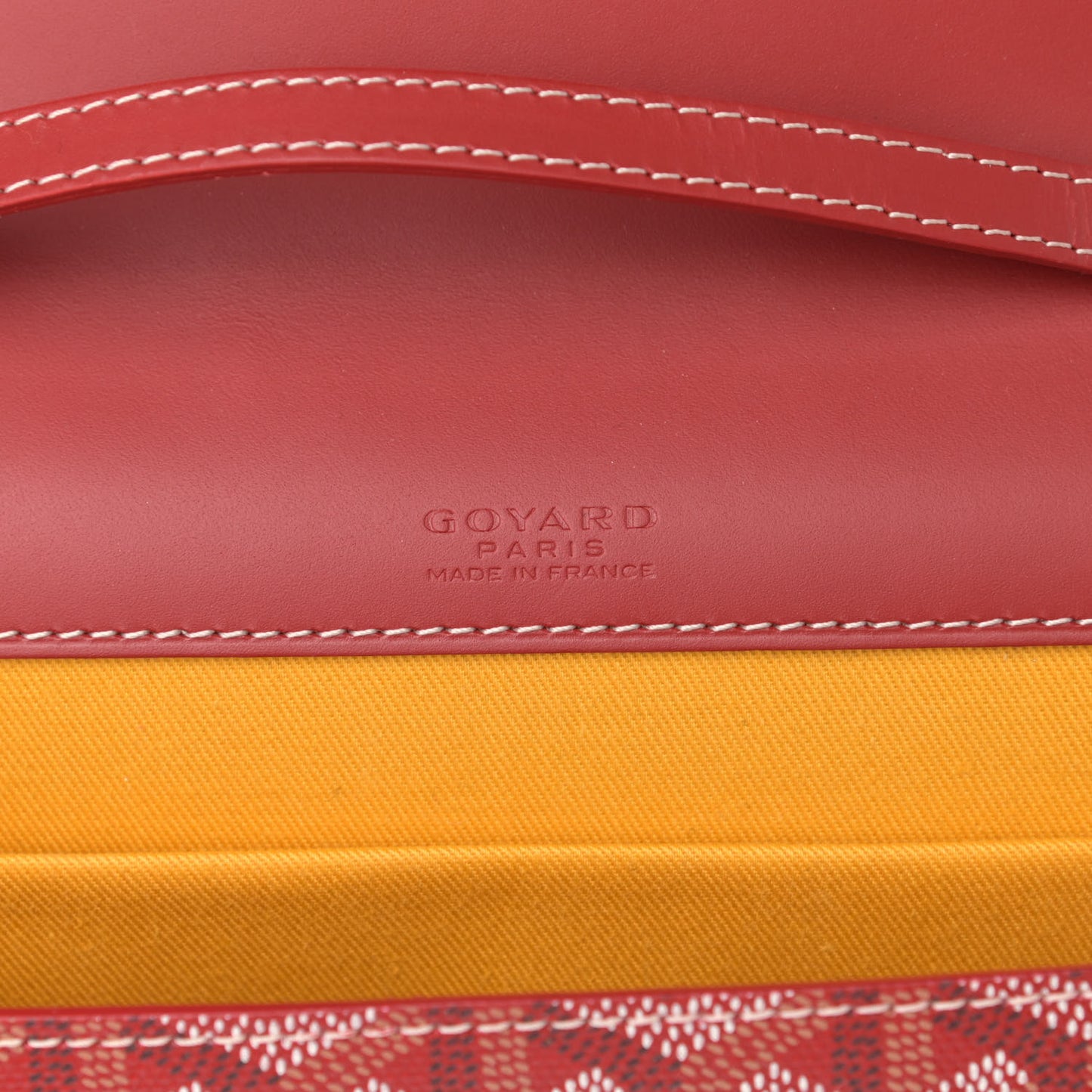Goyardine Monte Carlo Bois Clutch With Strap Red