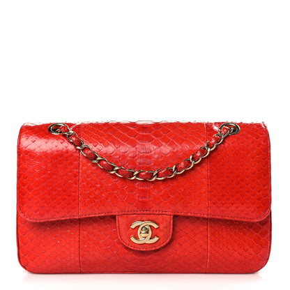 Chanel Snakeskin Medium Double Flap Red 1 of 9