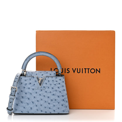 Louis Vuitton Ostrich Capucines Mini Blue Denim 11 of 11