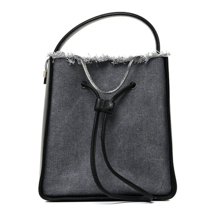 3.1 Phillip Lim Denim Calfskin Small Soleil Bucket Bag Blue Black 1 of 14