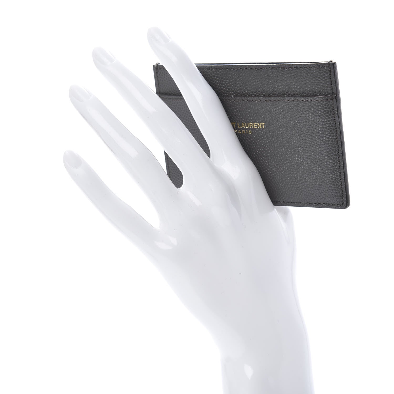 Saint Laurent Grain De Poudre Card Case Earth 2 of 8