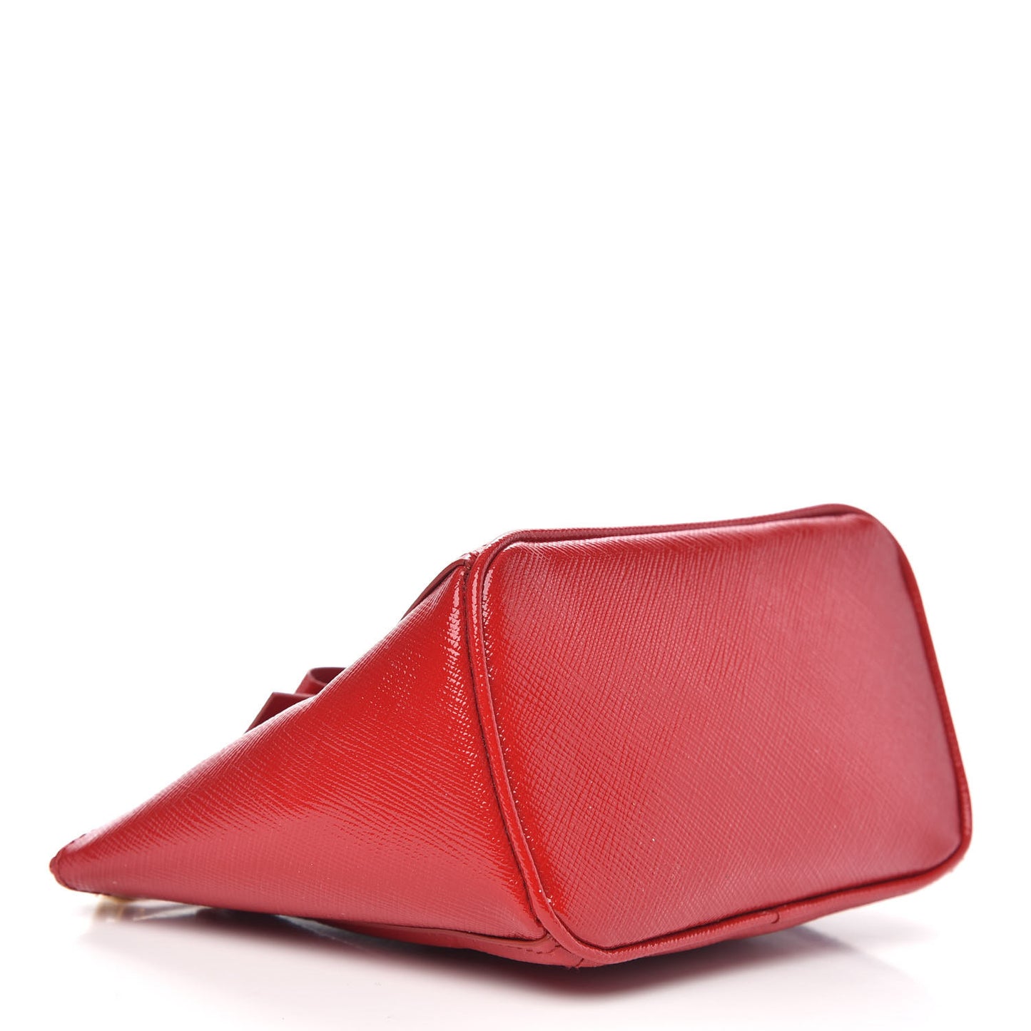 Saffiano Vernice Bow Cosmetic Pouch Rosso