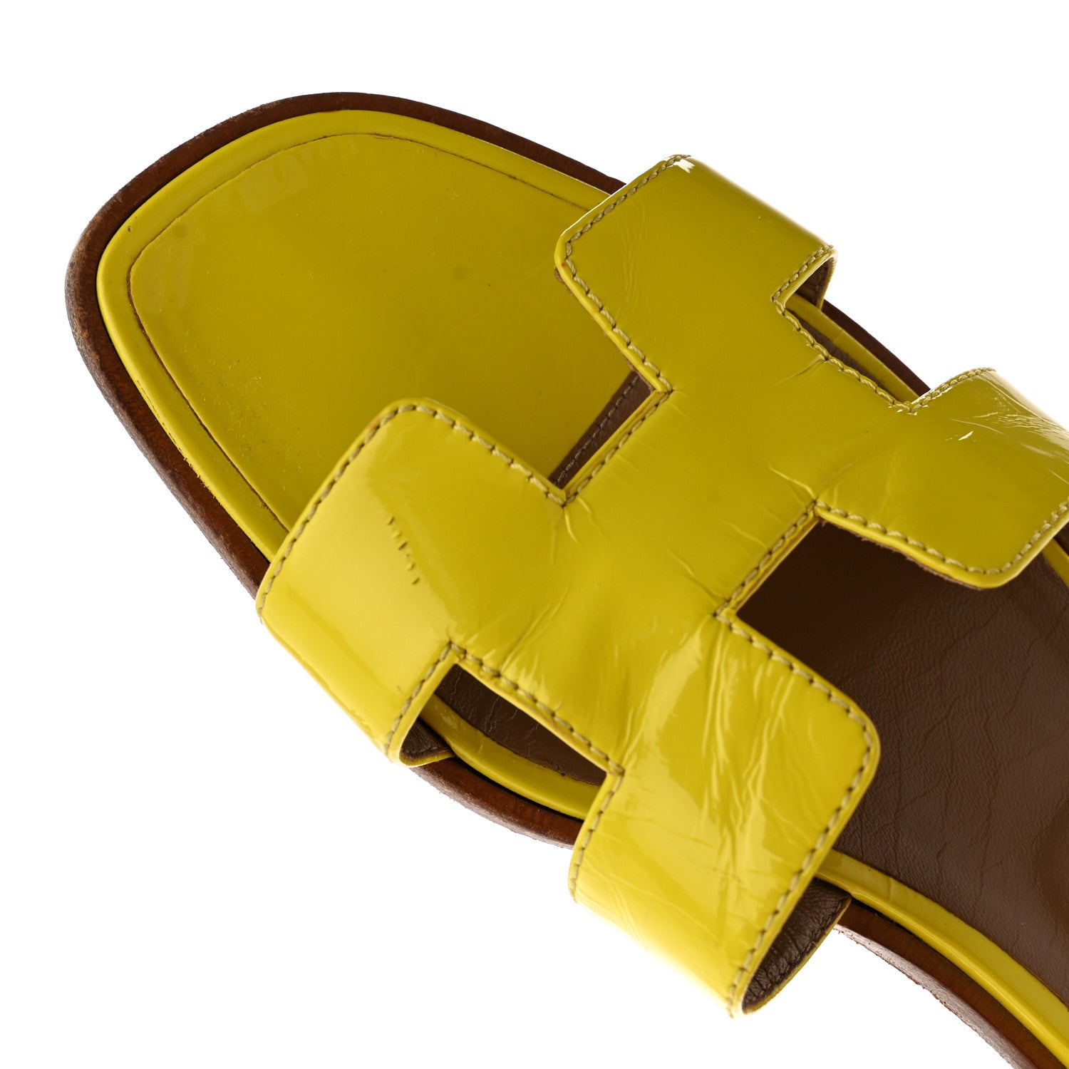 Hermes Patent Oran Sandals 39 Paille 10 of 13