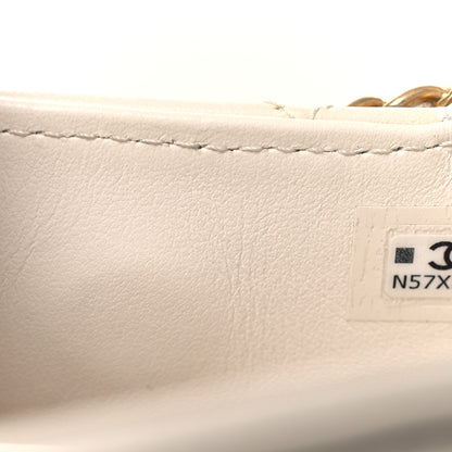 Chanel Shiny Aged Calfskin Quilted Mini Nano Kelly Shopper White 7 of 12