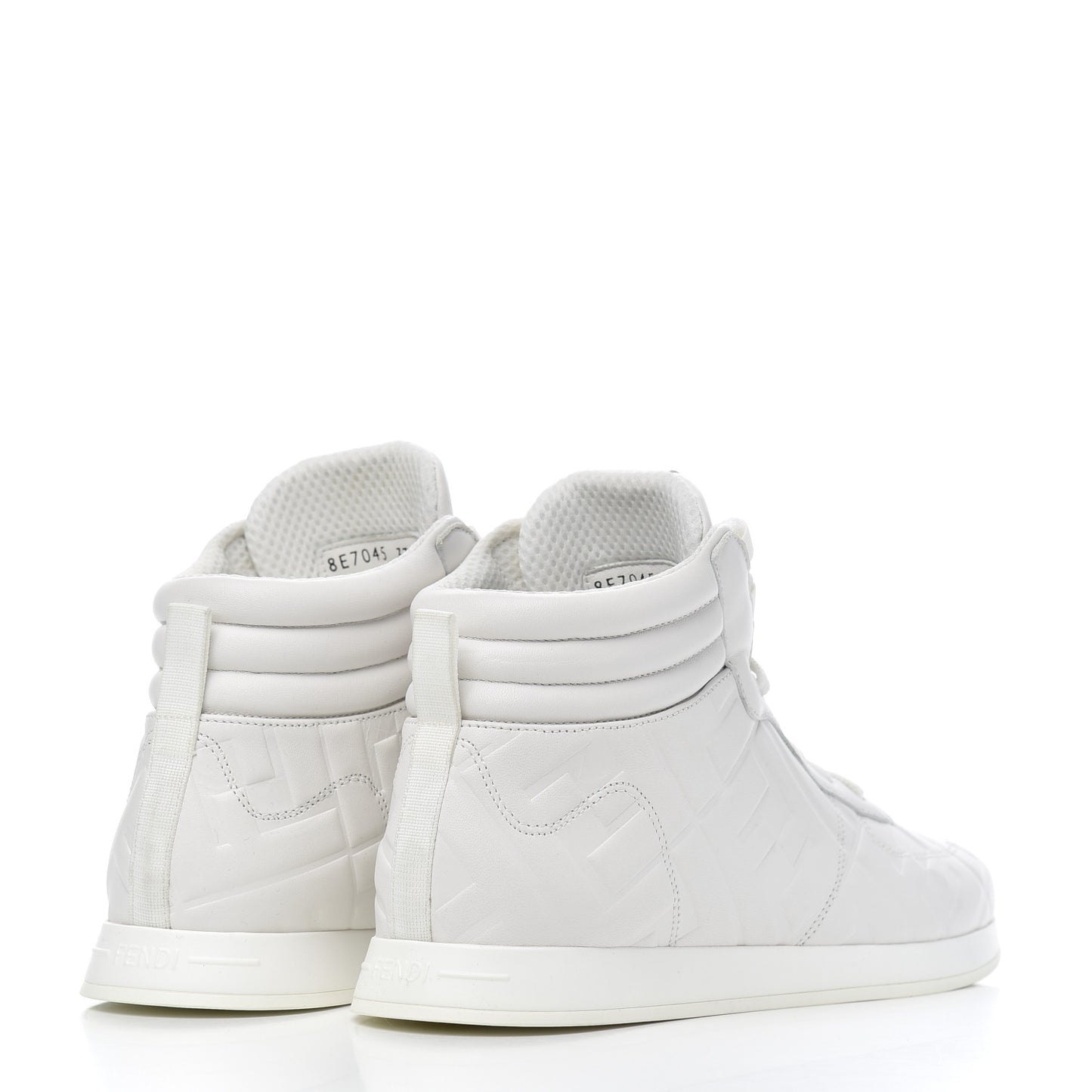 Nappa Macro FF Embossed Womens High Top Sneakers 37.5 White Ice