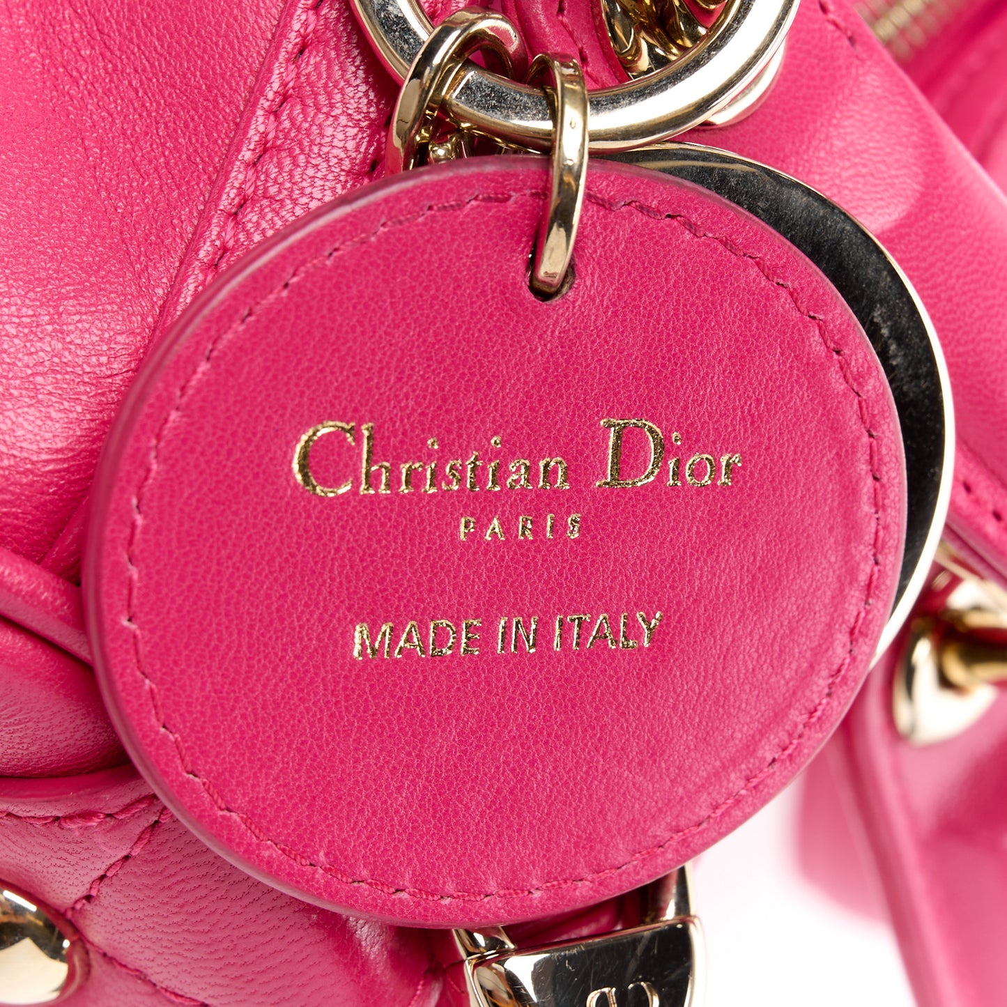 Lambskin Cannage Granville Polochon Fuchsia