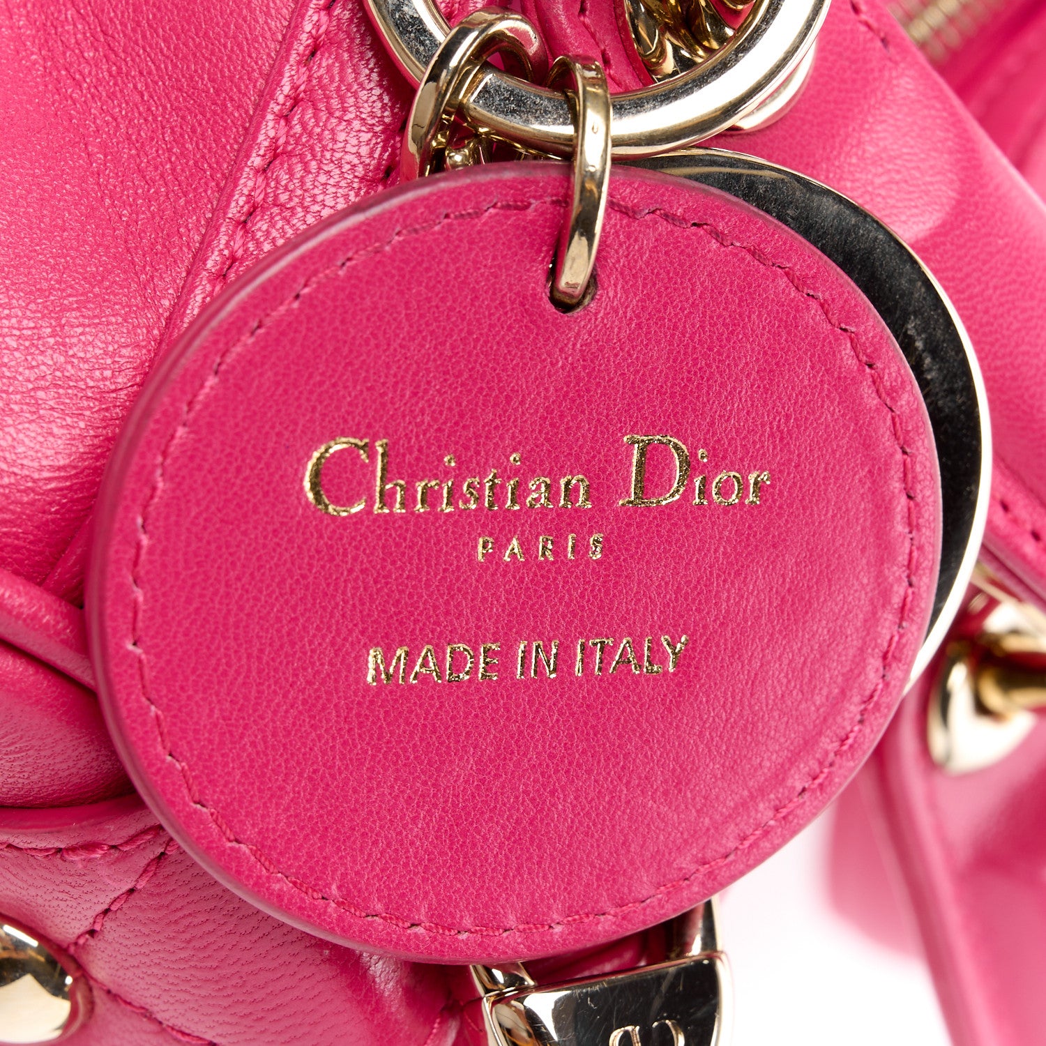 Christian Dior Lambskin Cannage Granville Polochon Fuchsia 11 of 16