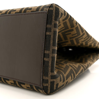Fendi Fabric Jacquard Vitello Grance FF 1974 Large Fendi Origami Tobacco Moro Ebano 9 of 12