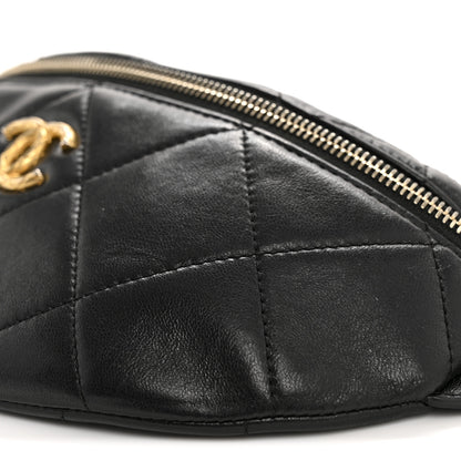 Chanel Lambskin Enamel Quilted Waist Bag Black 10 of 13