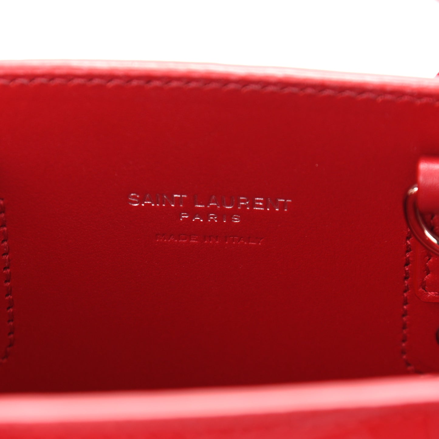 Calfskin Crocodile Embossed Nano Sac De Jour Red