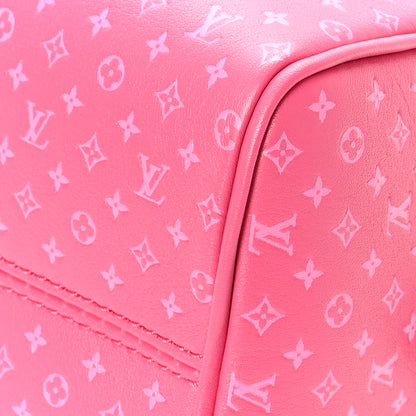 Louis Vuitton Calfskin Nanogram Embossed Speedy Bandouliere 20 Rose 8 of 10