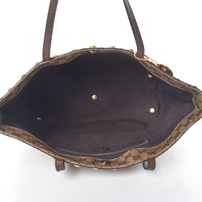 Gucci Crystal Monogram Medium Babouska Shopping Tote Dark Brown 5 of 10