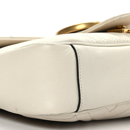 Gucci Calfskin Matelasse Medium GG Marmont Shoulder Bag White 8 of 9