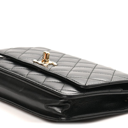 Chanel Lambskin Quilted Trendy CC Wallet On Chain WOC Black 8 of 10