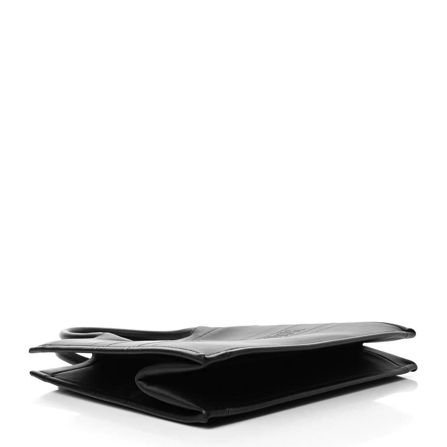 Calfskin Embossed Medium Book Tote Black